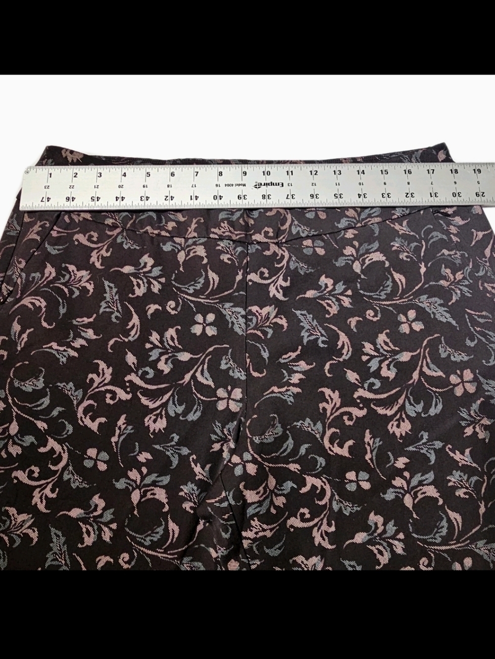 Soft Surroundings Black Floral Paisley Ankle Stretchy Comfy XL Pants Women - Picture 6 of 9